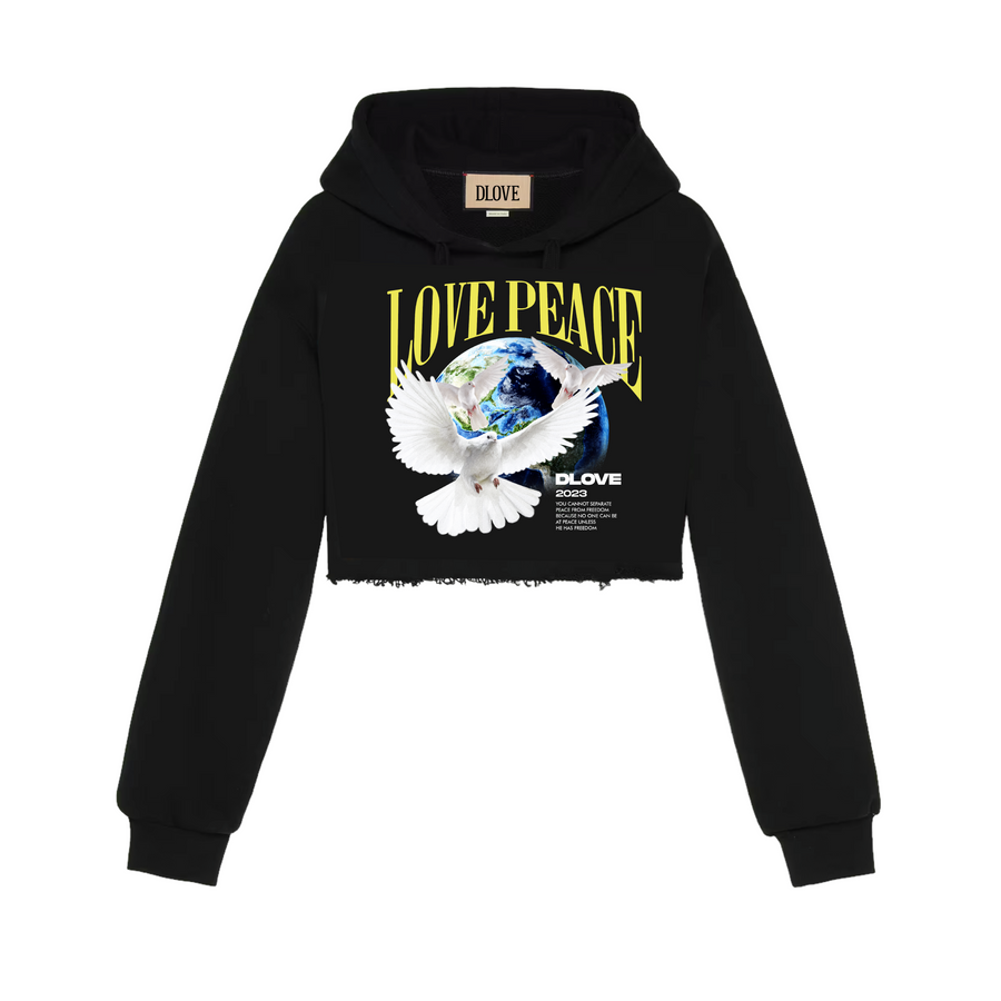 DLOVE PEACE CROP HOODIE